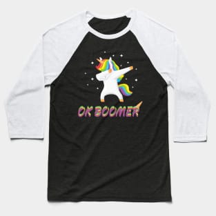 ok boomer unicorn Baseball T-Shirt